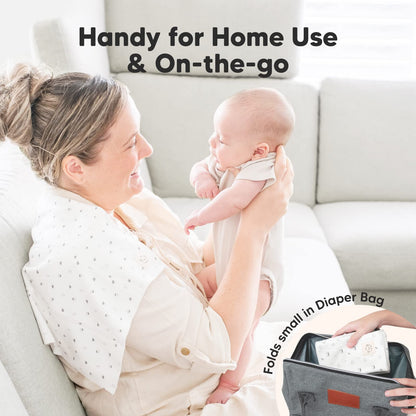 Organic Burp Cloths Baby Boy, Girl - 6-Pack Large Cotton Burping Cloths for Babies, Spit Up Rags, Super Absorbent, Ultra Soft Newborn Rag, Gender Neutral, Machine Washable, Durable (Neutrals)