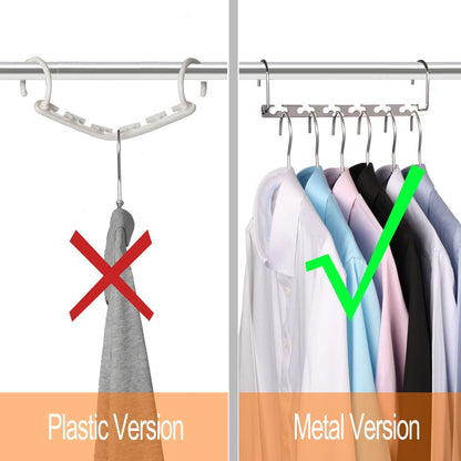 GEFTOL Space Saving Hangers Metal Hanger Magic Cascading Hanger Closet Clothes Organizer(4 Pack)