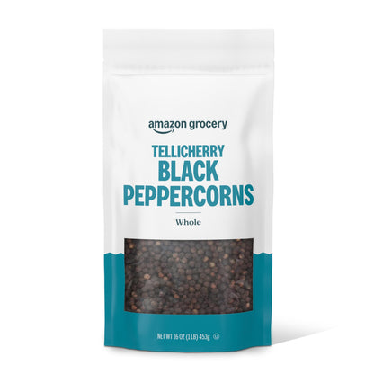 Amazon Grocery, Tellicherry Whole Black Peppercorn, 16 Oz (Previously Happy Belly, Packaging May Vary)