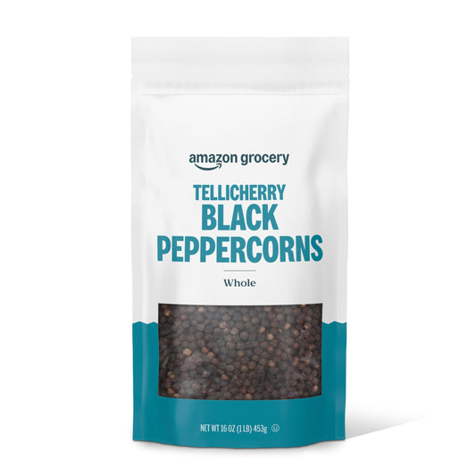 Amazon Grocery, Tellicherry Whole Black Peppercorn, 16 Oz (Previously Happy Belly, Packaging May Vary)