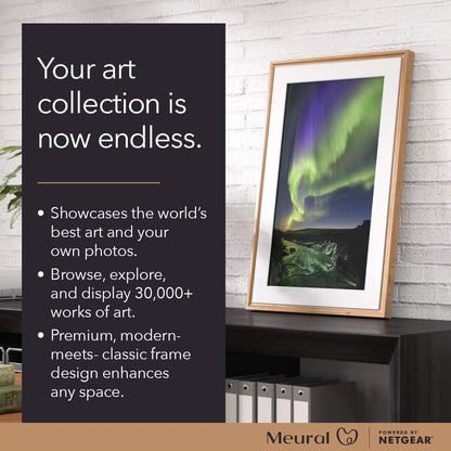 Meural Canvas II – The Smart Art Frame with 21.5 in. HD Digital Canvas That Renders Images and Photography in Lifelike Detail | 16X24 Black Frame | WiFi-Connected | Powered by NETGEAR (MC321BL)