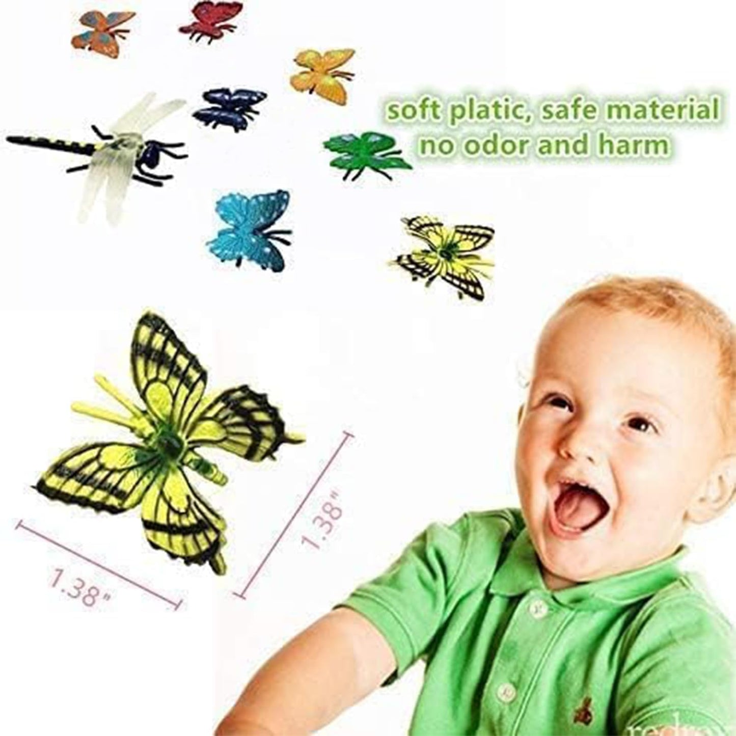 30 Pack Bug Toys Fake Plastic Bugs and Insects for Kids Toddler Halloween Birthday Party Favors Easter Valentines Basket Stuffers Goodie Bag Fillers April Fool's Day Prank Gifts Fake Bugs Toys