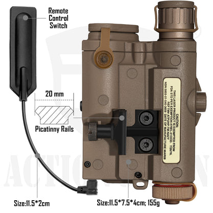 ACTIONUNION Airsoft PEQ-15 IR Laser + Visible Red Laser + White LED Flashlight (Tan)