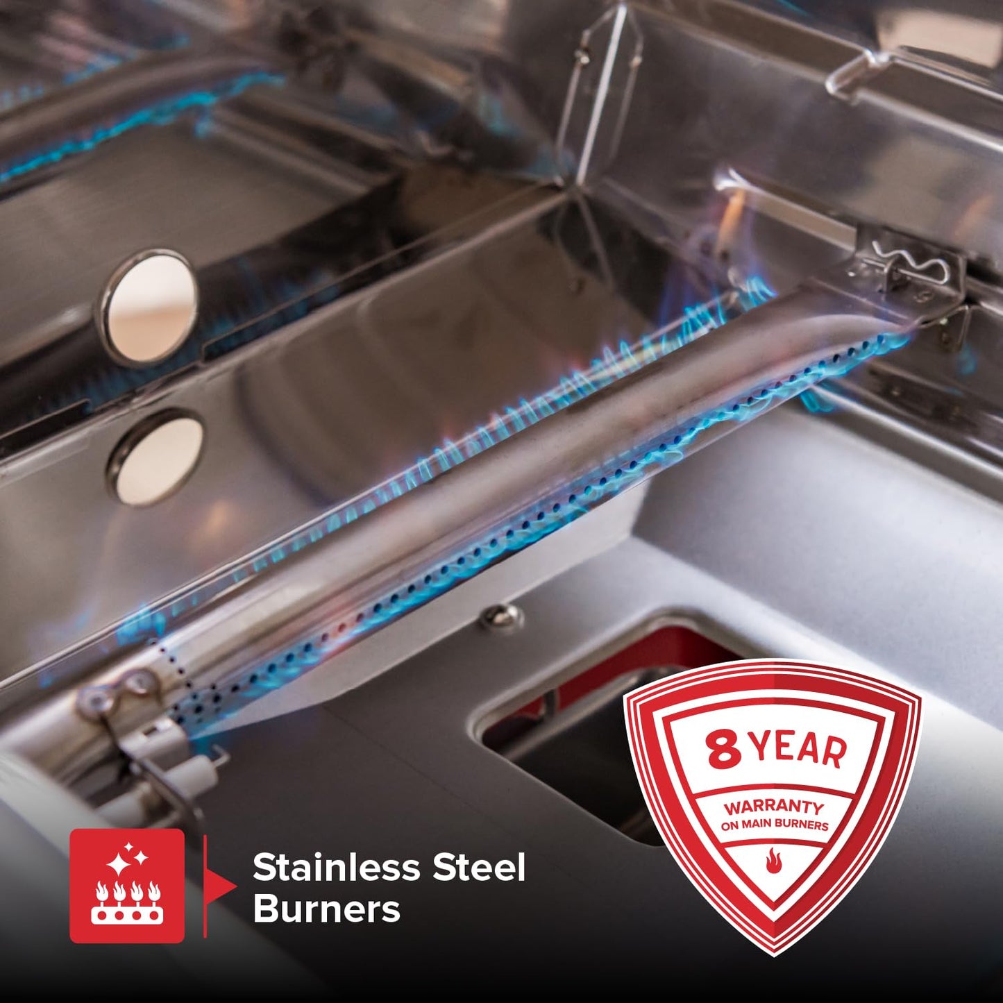 Nexgrill Deluxe 2-Burner Gas Grill with 401 SQ In Grate, 28000 BTUs, Stainless Steel Control Panel & Foldable Side Table, Propane BBQ Grill for Outdoor Cooking, Patios, Backyards and More - 720-0864R