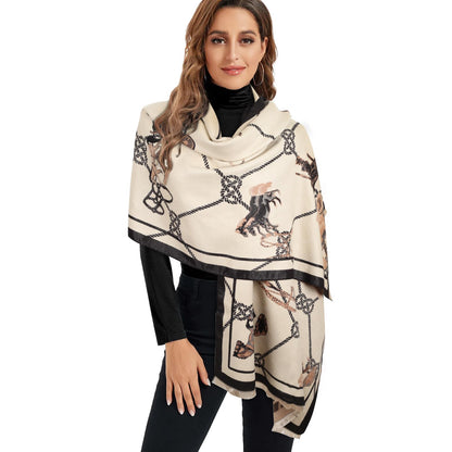 EXTREE Scarfs for Women Pashmina Silky Shawl Wrap for Evening Dressing Blanket Open Front Poncho Cape