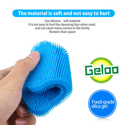 Geloo.Silicone Sponge Dish Brush, Double Sided Cleaning Brush for Dishes, Kitchen Gadgets and Accessories (3 Pack)