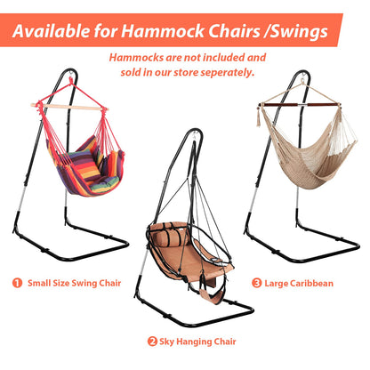 Hammock Chair Stand Only, Adjustable Height 79-93 Inch, 330 Lb Capacity, Heavy Duty Stand for Hammock Chair Solid Steel Structure Hanging Chair Stand with Powder Coated Finish, Indoor/Outdoor