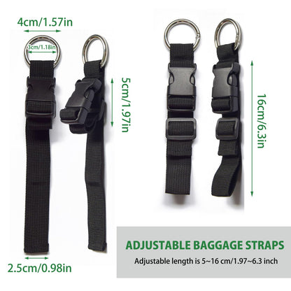 Haojiaho 3 Pcs Add a Bag Luggage Straps, Jacket Holder, Make Your Hands Free, Adjustable Suitcase Belt Straps, Travel Accessories for Connecting Luggage or Backpack, Black