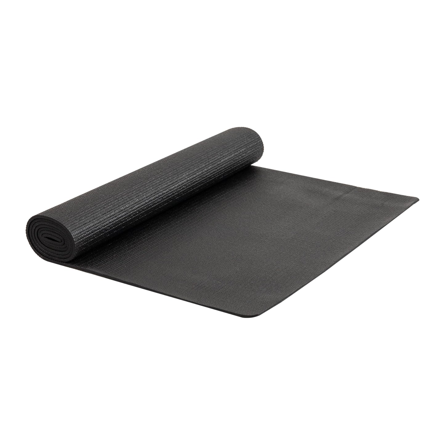 Mind Reader YOGAPVC-BLK All Purpose Extra Thick Yoga Fitness & Exercise Mats with Carrying Strap, High Density Anti-Tear, 68"L x 24"W x 0.3"Th, Black