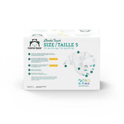 Amazon Brand - Mama Bear Gentle Touch Diapers, Size 5, 132 Count (4 packs of 33)