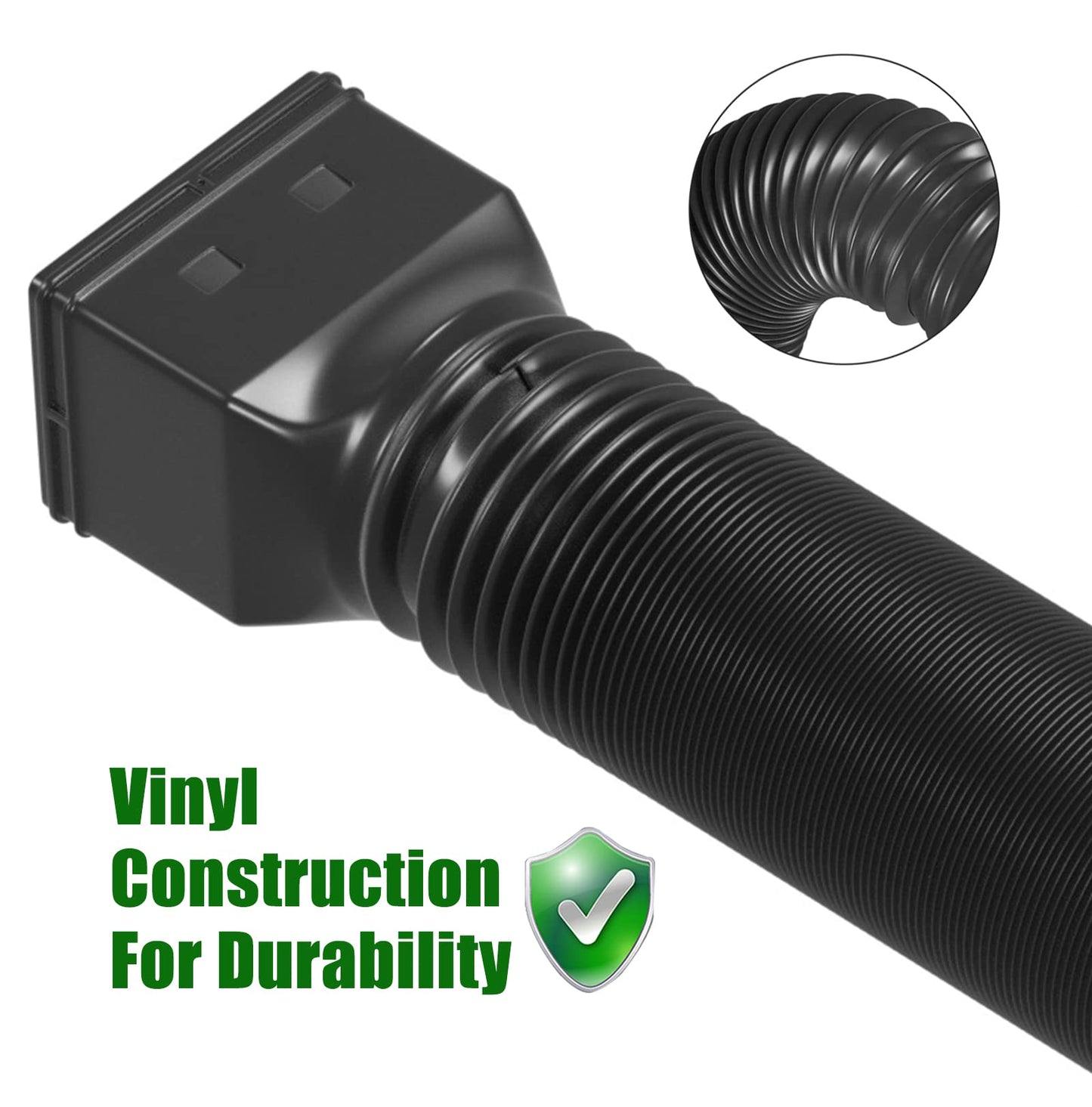 2 Pack Rain Gutter Downspout Extensions Flexible,Down Spout Extender Diverter Extendable from 21 to 68 in,Screws for Included,Black