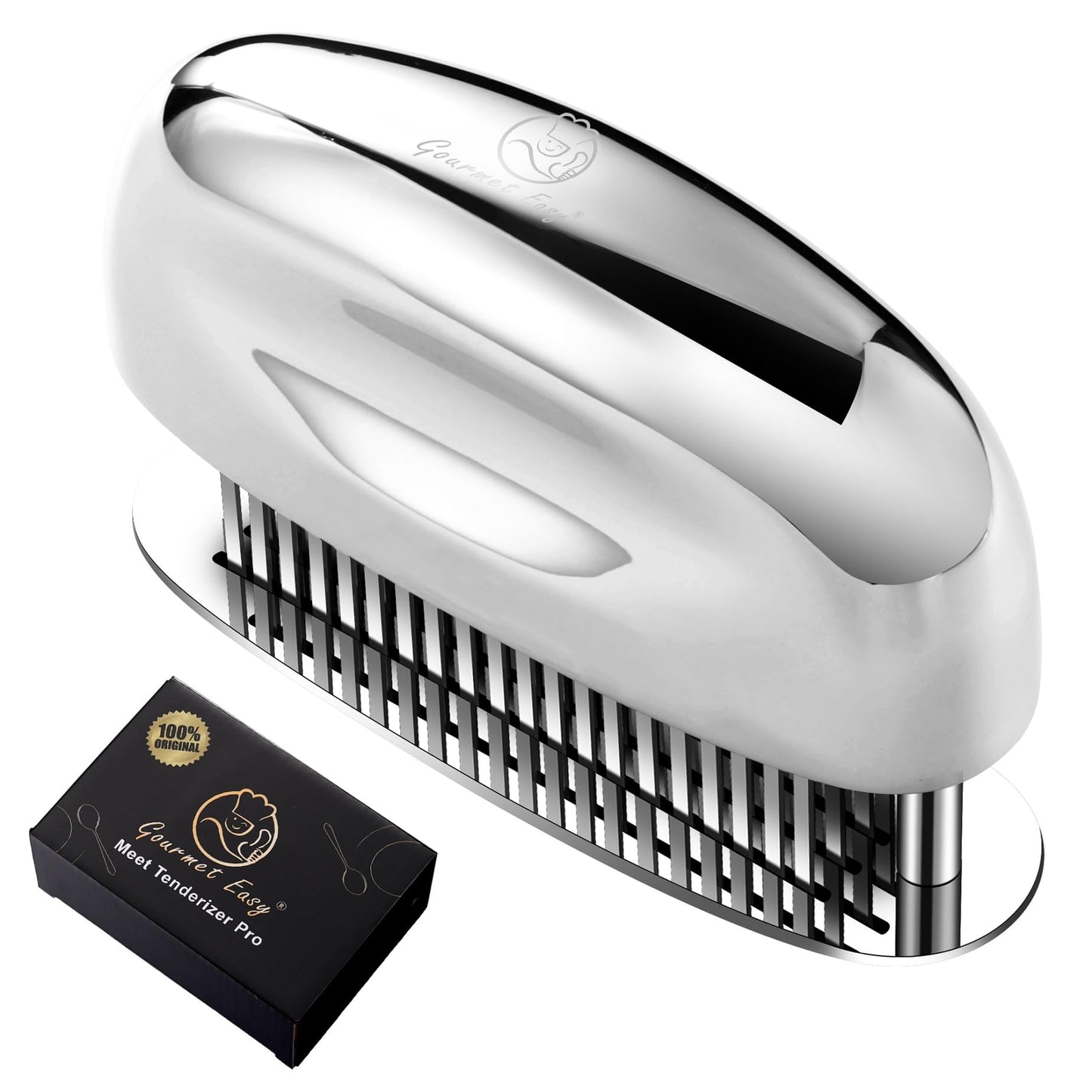 Meat Tenderizer Tool, Easy to Clean, One Piece Design - No Disassembly Needed, Ultra Sharp Needle Blades 100% Stainless Steel, Heavy-Duty Kitchen Gadgets, Meat Needle, Cooking Gadget for Tenderizing