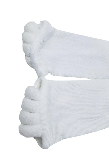 Homrap Women Toe Separator Socks Toeless Foot Alignment Socks for Yoga GYM Massage Pain Relief Improves Circulation Stretchy (White)