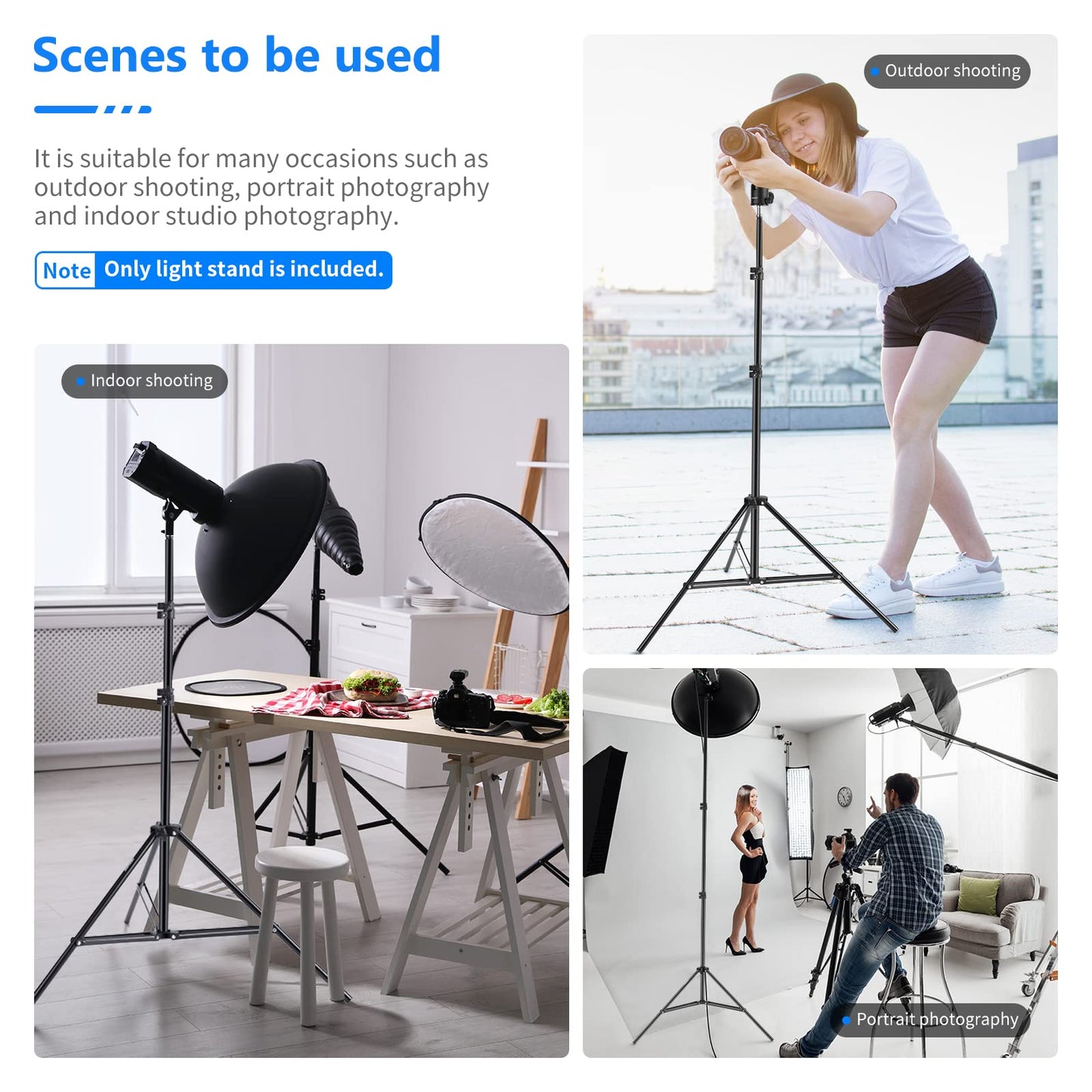 Neewer 75"/6 Feet/190CM Photography Light Stands for Relfectors, Softboxes, Lights, Umbrellas, Backgrounds