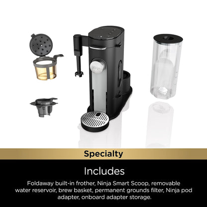 Ninja | Coffee Maker | Single Serve |Brew with Coffee Pods & Grounds| Compatible with K-Cup Coffee Pods | 4 Brew Styles, up to 24oz Cup Sizes & 56oz Removable Reservoir | Black | PB051
