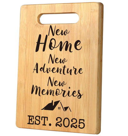 MY-ALVVAYS House Warming Gifts New Home, Perfect House Warming Gifts, New Home Gift Idea for Women Men Homeowner, New Apartment Essentials, New Home New Adventure New Memories 2025 Cutting Board