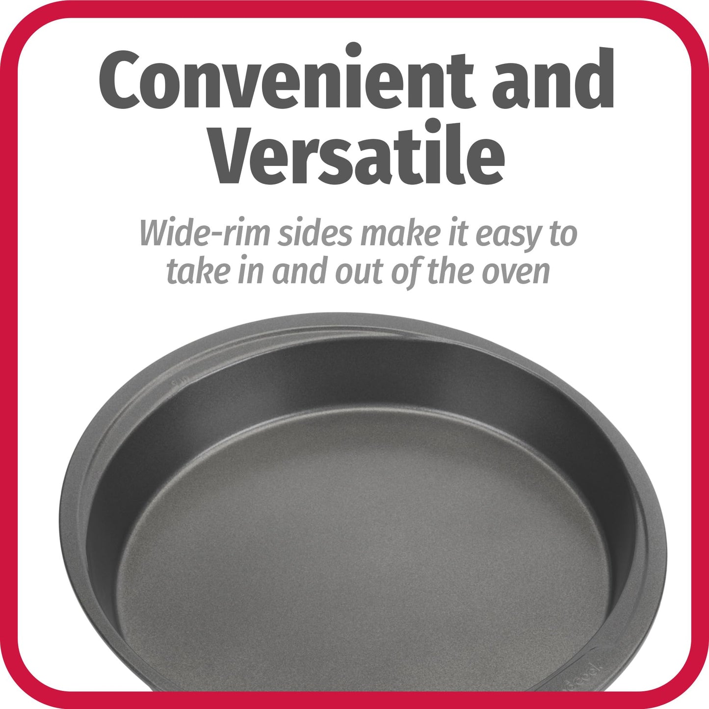 GoodCook Everyday Nonstick Steel Round Cake Pan, 9", Gray
