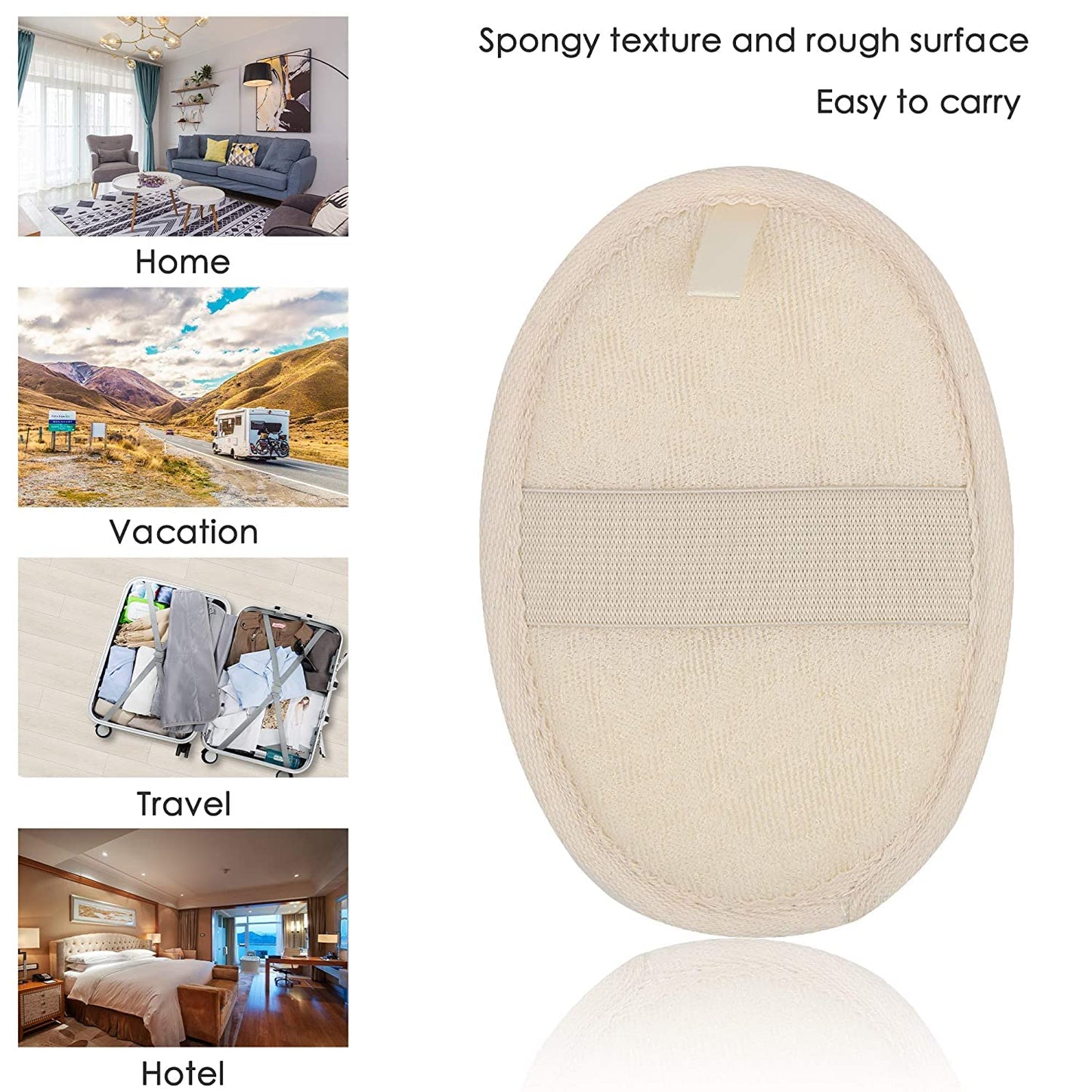 10-Pack Exfoliating Loofah Sponge Pads - Natural Luffa & Terry Cloth, Body Scrubbers for Shower & Bath Mooerca 1