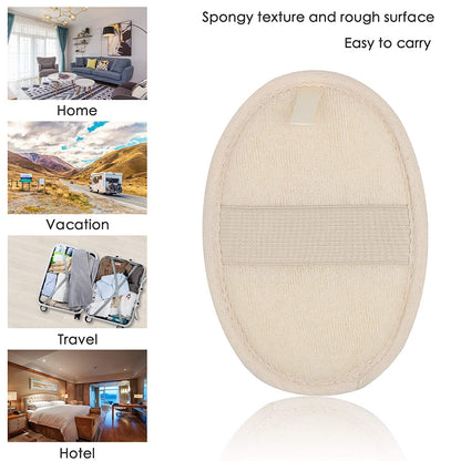 10-Pack Exfoliating Loofah Sponge Pads - Natural Luffa & Terry Cloth, Body Scrubbers for Shower & Bath Mooerca 1