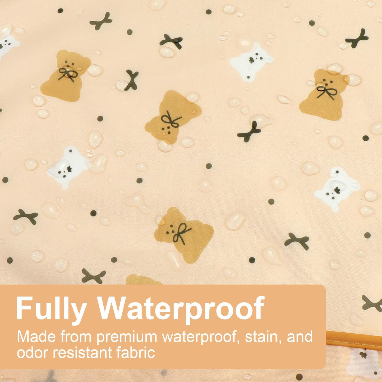 Accmor 5 Pack Long Sleeve Bibs, Baby Smock Waterproof Sleeved Bib Smock for Baby Toddler 6-24 Months