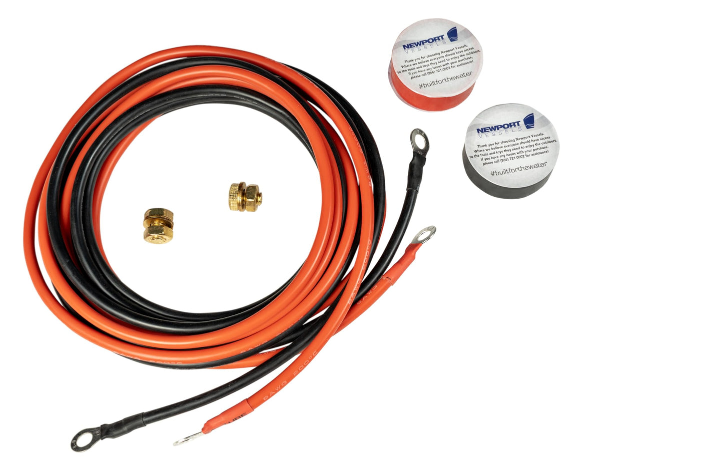 Newport 10ft Trolling Motor Battery Cable Extension Kit – 8AWG Marine-Grade Wire – Includes Connectors, Terminals & Heat Shrink – Compatible with All Newport Motors