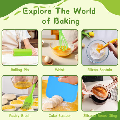 Montessori Kitchen Tools for Toddlers-21PCS Kids Cooking Sets Real-Montessori Cooking Set for Toddlers Kids Chef Set with Children Safe Knives Cutting Set