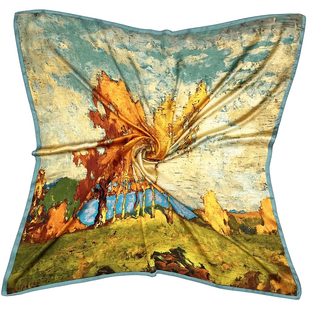 Julunar Silk Like Head Scarf for Women - Satin Large Hair Scarves - 35" Square Silk Hair Wrap for Sleeping with Gift Packed