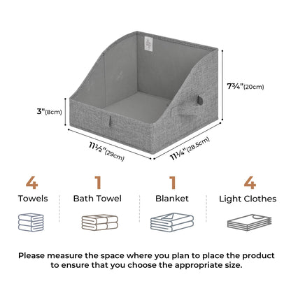 GRANNY SAYS Closet Storage Bins, Clothes Organizer and Storage Bins, Trapezoid Storage Boxes with Handles, Storage Baskets for Shelves, Dark Gray, Medium, 3-Pack