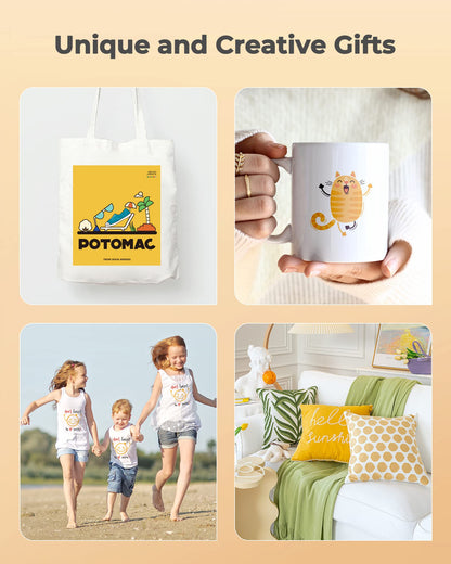 Hiipoo Sublimation Ink Refilled Bottles with Heat Tape Refill for ET2400 XP4105 XP4100 ET2720 ET2760 ET2750 ET4800 ET-2800 ET-2803 ET-2850 Inkjet Printers Heat Press Transfer on Mugs T-Shirts（BCMY）