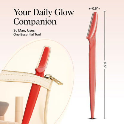 Kitsch Dermaplane Razor for Women Face - Face Razors for Women and Men - Eyebrow Trimmer, Shaver, Recycled Plastic Dermaplaning and Skin Care Tool - Coral, 12 pcs