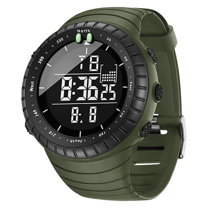 KXAITO Men's Watches Sports Outdoor Waterproof Military Watch Date Multi Function Tactics LED Face Alarm Stopwatch for Men (6256 Military Green Band Black Dial)