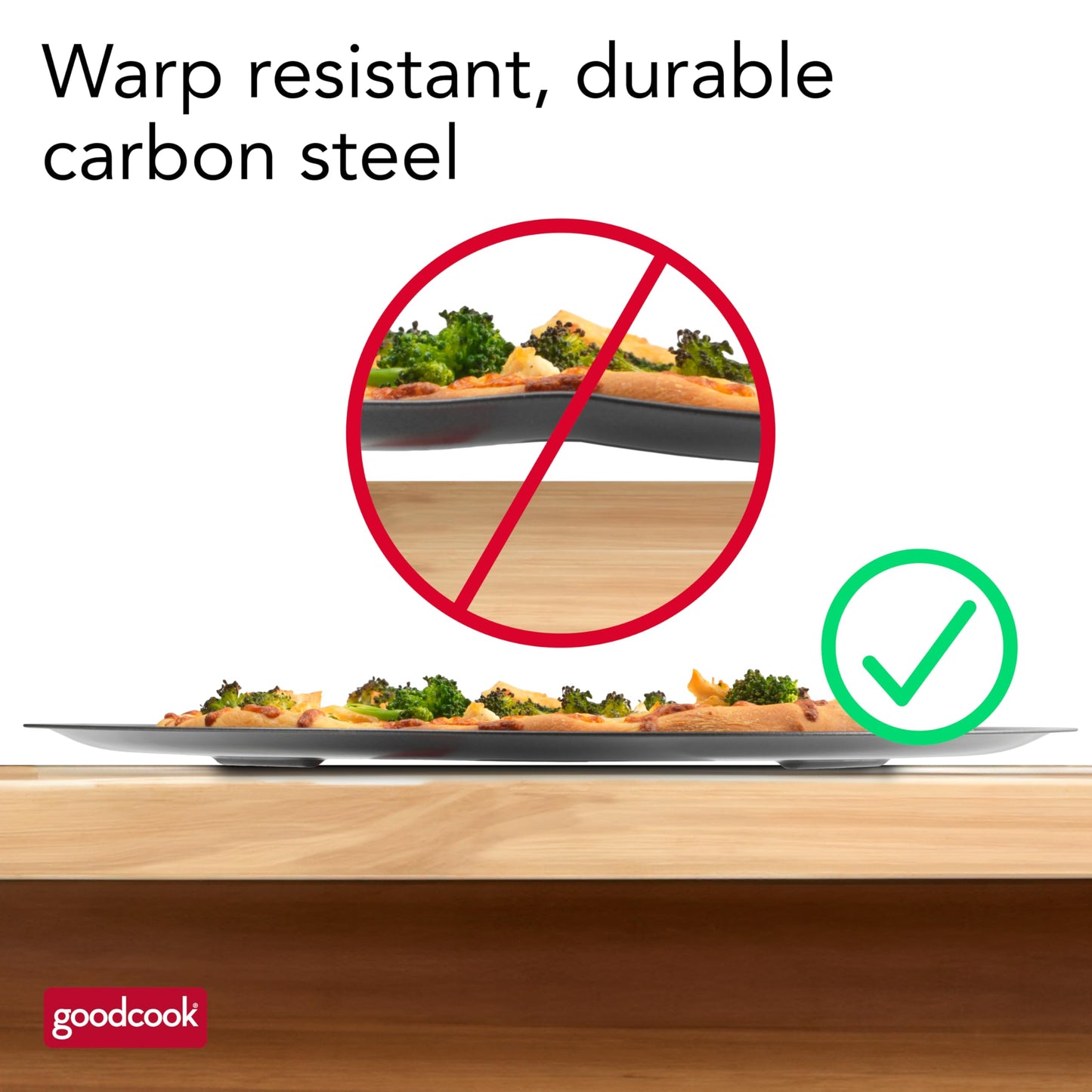 GoodCook AirPerfect Nonstick 16” Pizza Pan – Pizza Tray for Oven, Perforated Round Pizza Pan, Carbon Steel Baking Pan, Homemade, Frozen & Leftover Slices