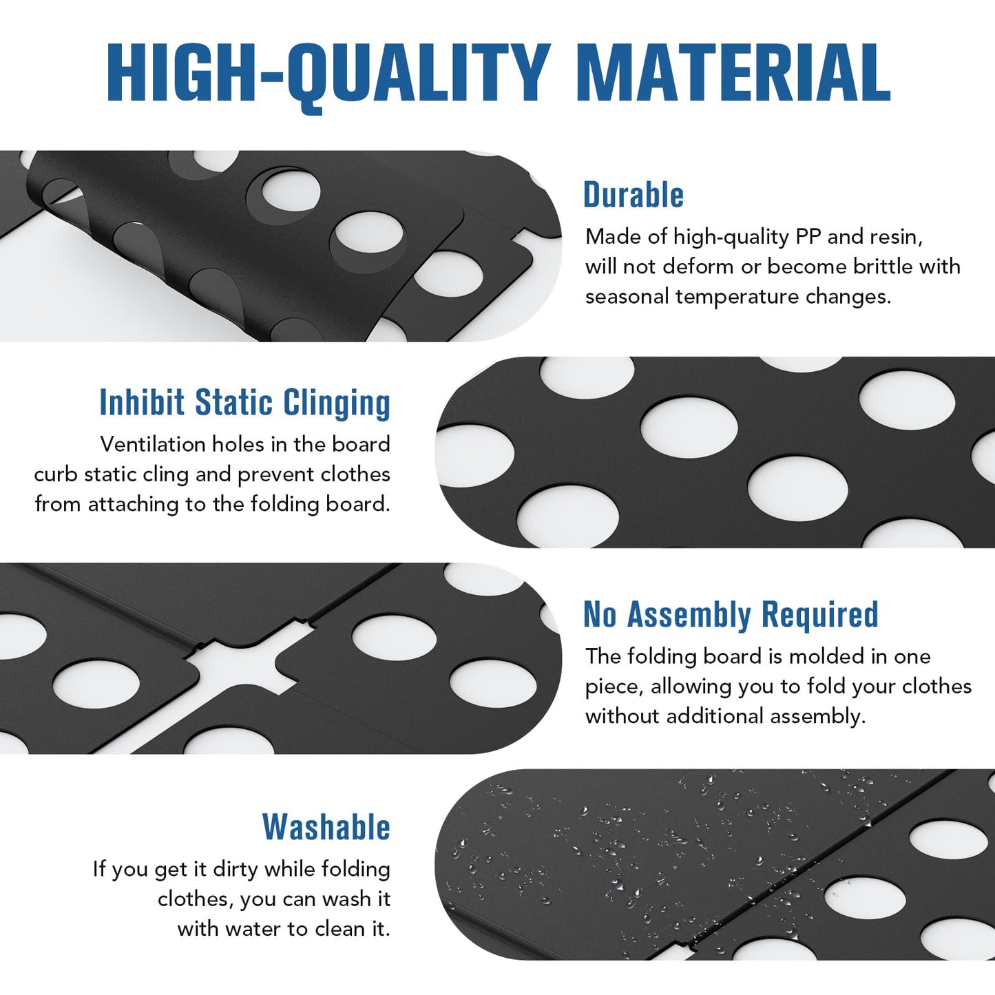 Geniusidea Shirt Folder Board - Clothes Folding Board, Easy to Fold Shirts, Laundry Liners, Black