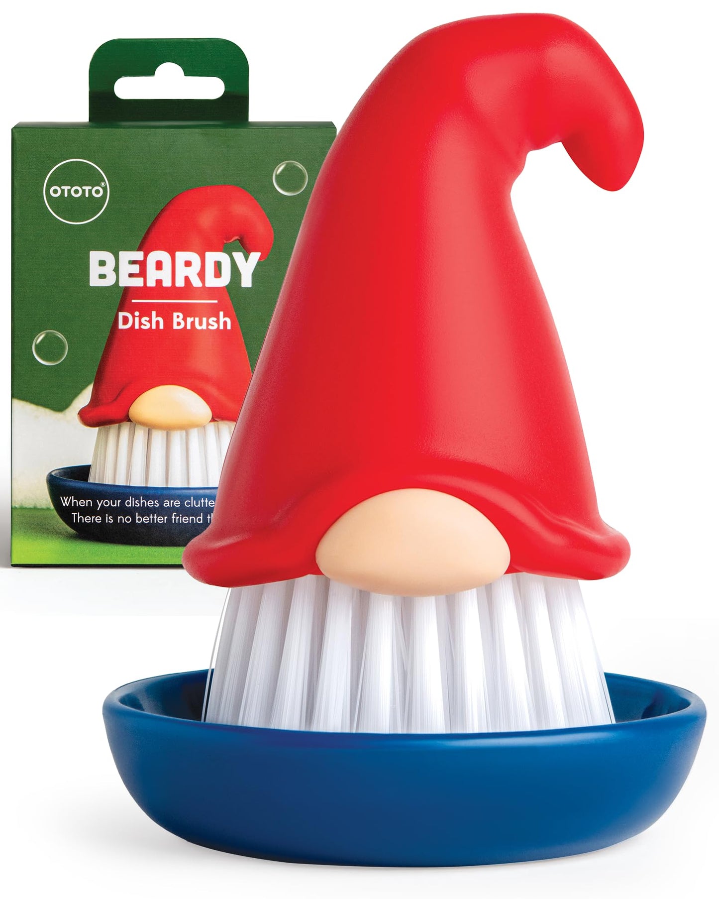 New! Beardy Gnome Dish Brush by Ototo - Dish Scrub Brush, Gnomes, Quirky Gifts, Dish Brush, Cute Kitchen Accessories, Funny Kitchen Gadgets, Vegetable Brush, Cute and Useful Gifts for Women