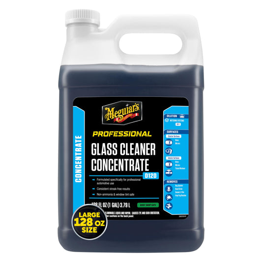 Meguiar's Professional Glass Cleaner Concentrate D12001 - Professional Strength Glass Cleaner for a Streak-Free Shine that's Residue-Free, 128 Oz, 1 Gallon