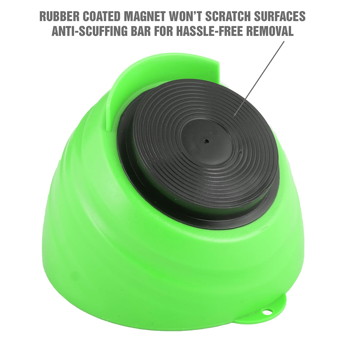 OEMTOOLS 25114 Magnetic Nut Cup, Magnetic Bowls for Holding Nuts and Bolts, 6 Inch Cup Diameter, Coated Magnet Sticks to All Ferrous Metal Work Surfaces,Green