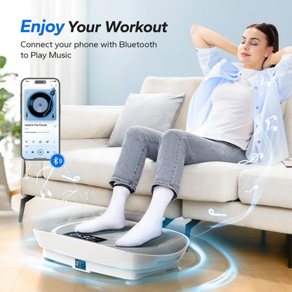 MERACH Vibration Plate Exercise Machine, Whole Body Workout Equipment for Women, Bluetooth and Silicone Pedal, Vibration Plate with Auto Mode, Vibrate Fitness Platform for Home (Grey)