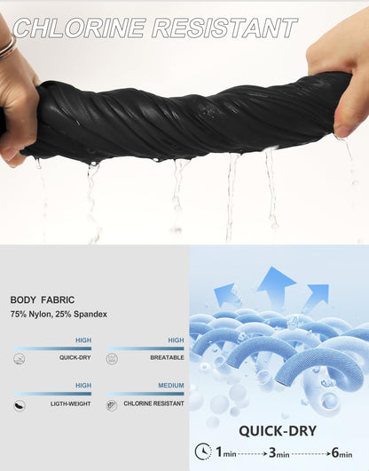 G Gradual Women's 7" Quick Dry Swim Board Shorts Swimming Bottoms High Waisted Beach Shorts for Women with Liner Pockets(Black,XL)