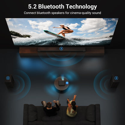 Official Licensed Netflix Smart Projector, HAPPRUN Projector 4K with Wifi and Bluetooth, DoIby Audio, Built-in Apps, Native 1080P 1000ANSI,Electric Focus, Portable Projector for Home Cinema, Bedroom