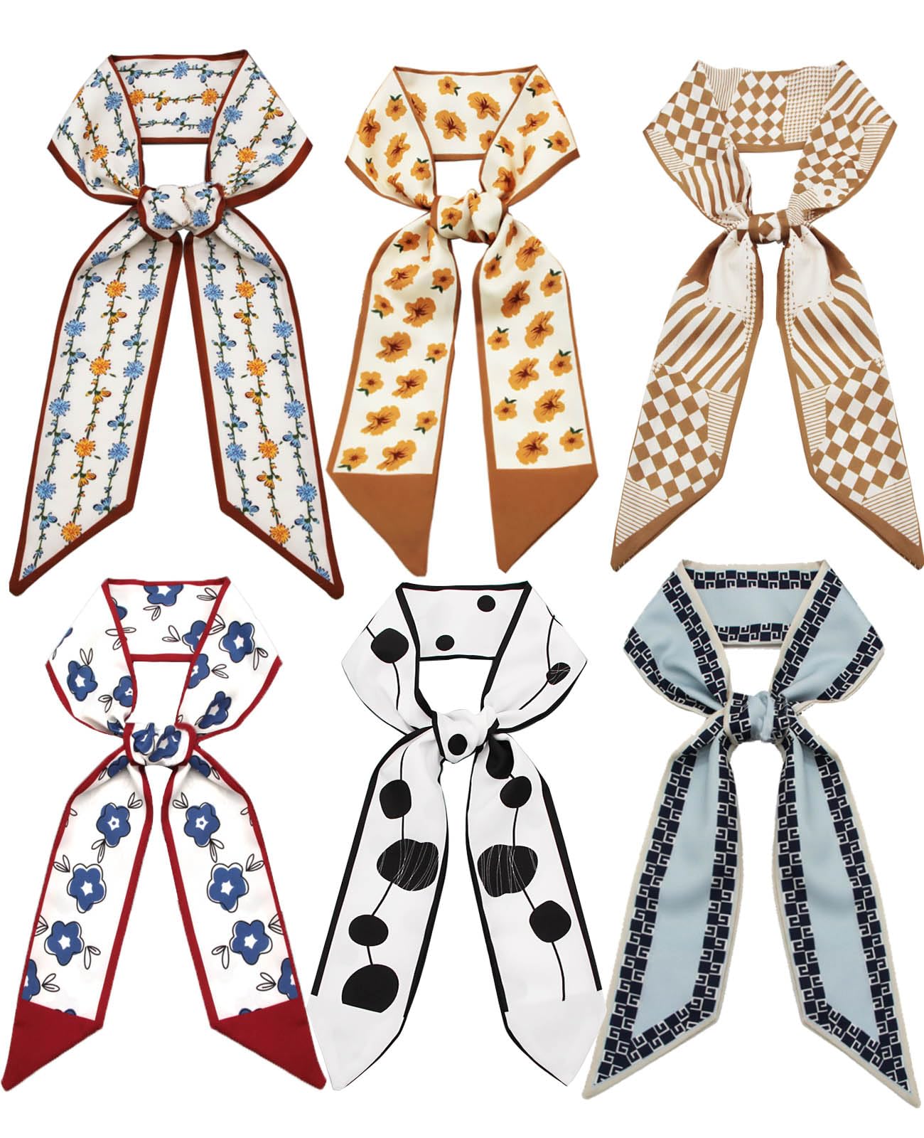 Hioyiwse Purse Scarf Handbags For Women Skinny Hair Neck Accessories Scarves With Bag Scarfs Handle Fashion Lightweight 37.8x 2.6inch 05