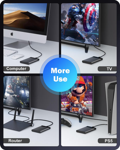 POSUGEAR 2.5'' External Hard Drive Enclosure, 6Gbps USB C 3.1 Gen 2 to SATA III Tool-Free External Hard Drive Case for 7mm/9.5mm 2.5 inch SSD HDD with UASP, Compatible with WD Toshiba Samsung PS4 Xbox