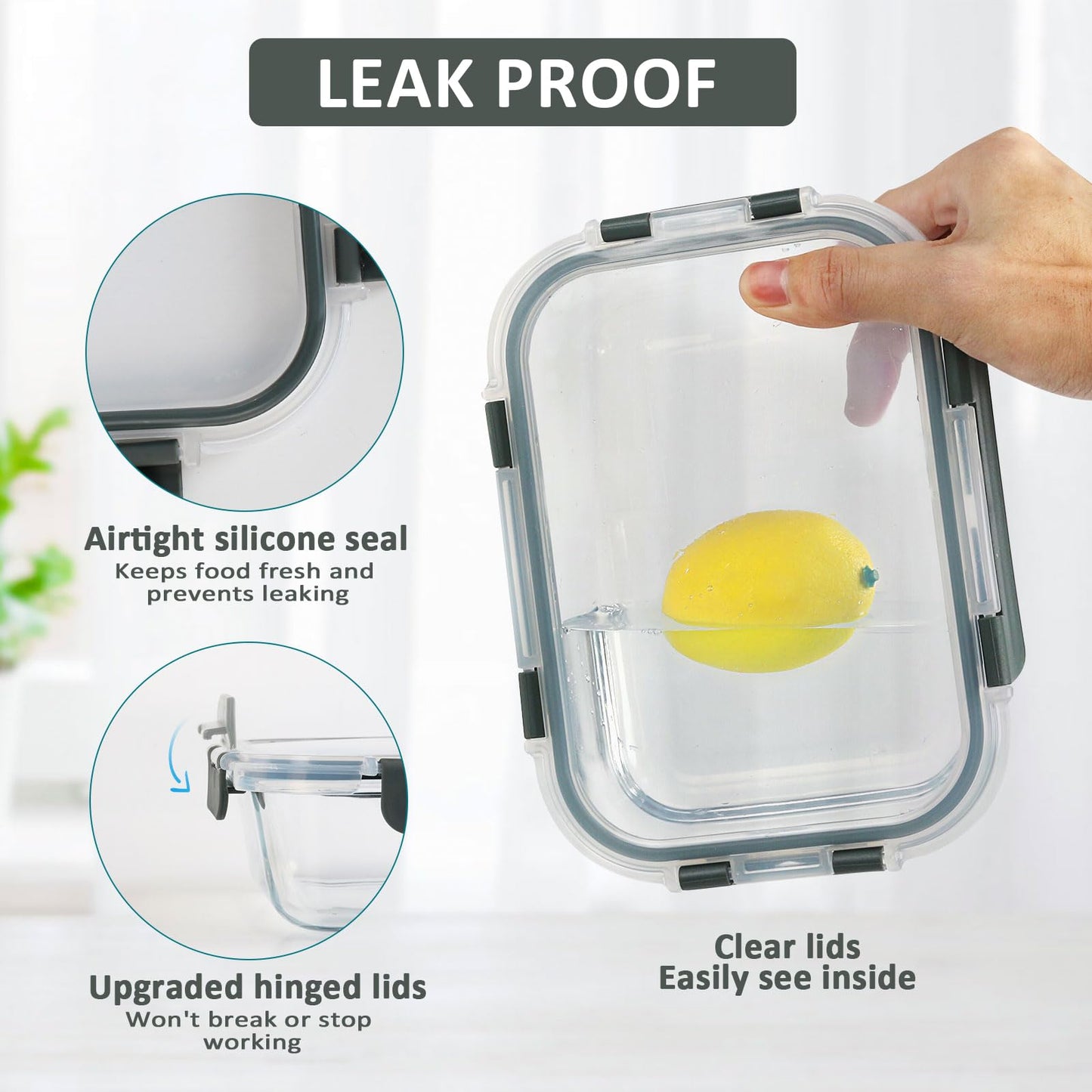 M MCIRCO [8-Pack,30 oz] Glass Meal Prep Containers,Glass Food Storage Containers,Airtight Glass lunch Containers with Lids - Microwave, Oven, Freezer and Dishwasher