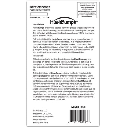 HushBumps Ultra-Quiet Bumpers for Interior Doors 3-Pack. Prevent Door Slamming and Provides Soft Close. Just Peel & Stick. No Tools Required. Silences Door Closing. 30 pcs.