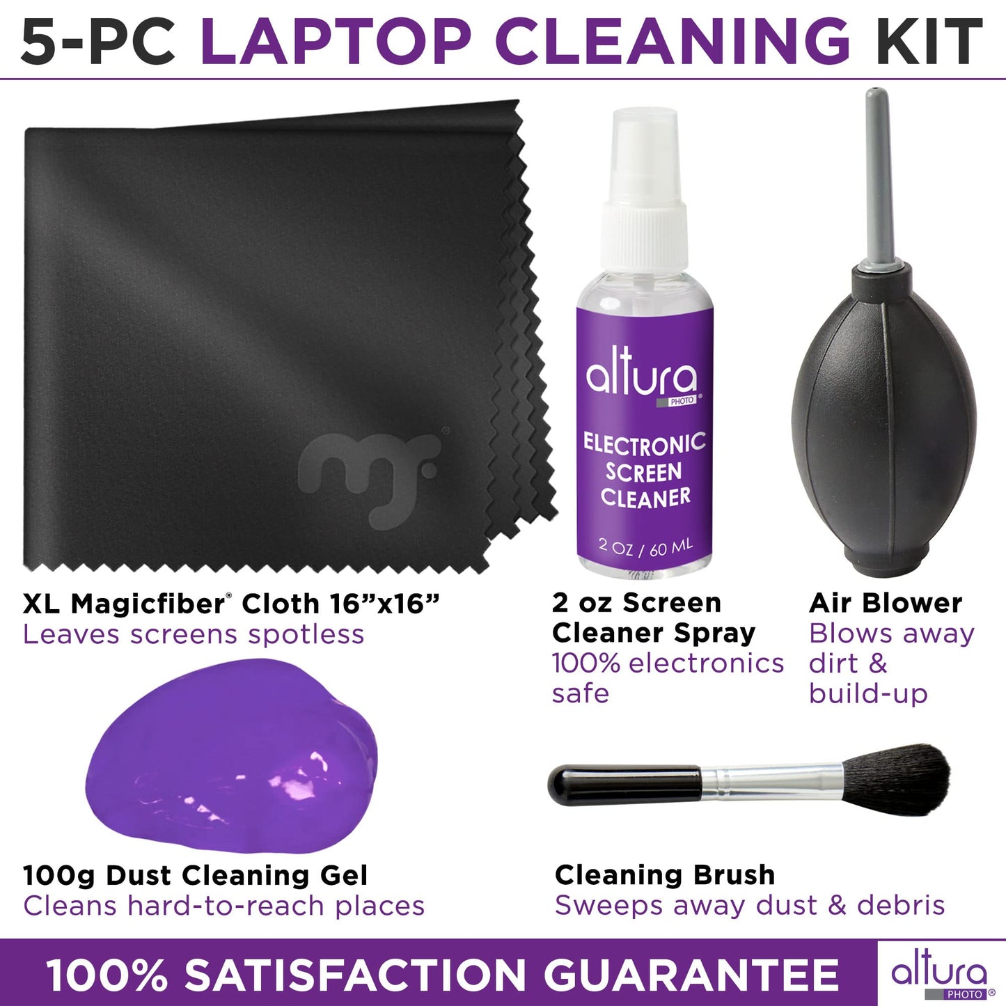 Laptop Computer Keyboard Cleaner - Screen Cleaning Kit All-in-One with Gel & Spray Solution for MacBook and Other Computers