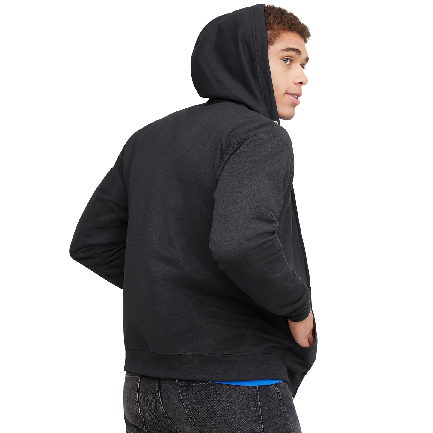 Hanes mens Full-zip Eco-smart Hoodie athletic sweatshirts, Black, Large US