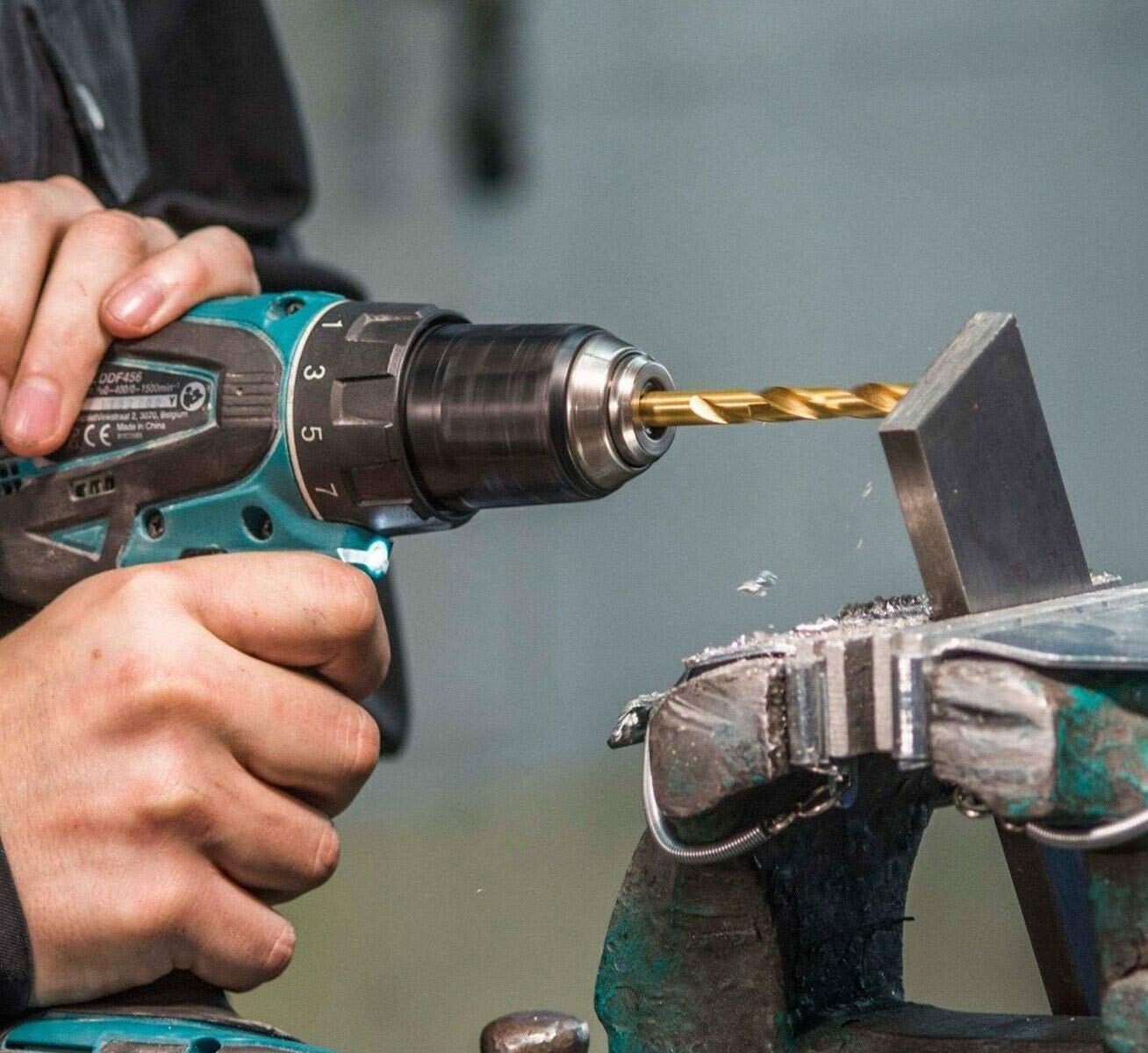 LudoPam 11/64 Inch Cobalt Drill Bit Set, M35 HSS Twist Jobber Length for Hardened Metal, Stainless Steel, Cast Iron, Pack of 10