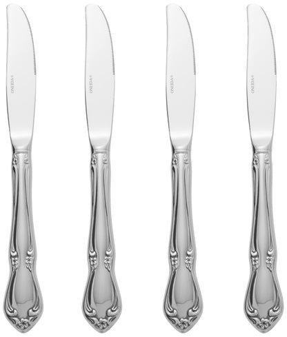 Oneida Chateau Fine Flatware Dinner Knives, Set of 4, 18/10 Stainless Steel