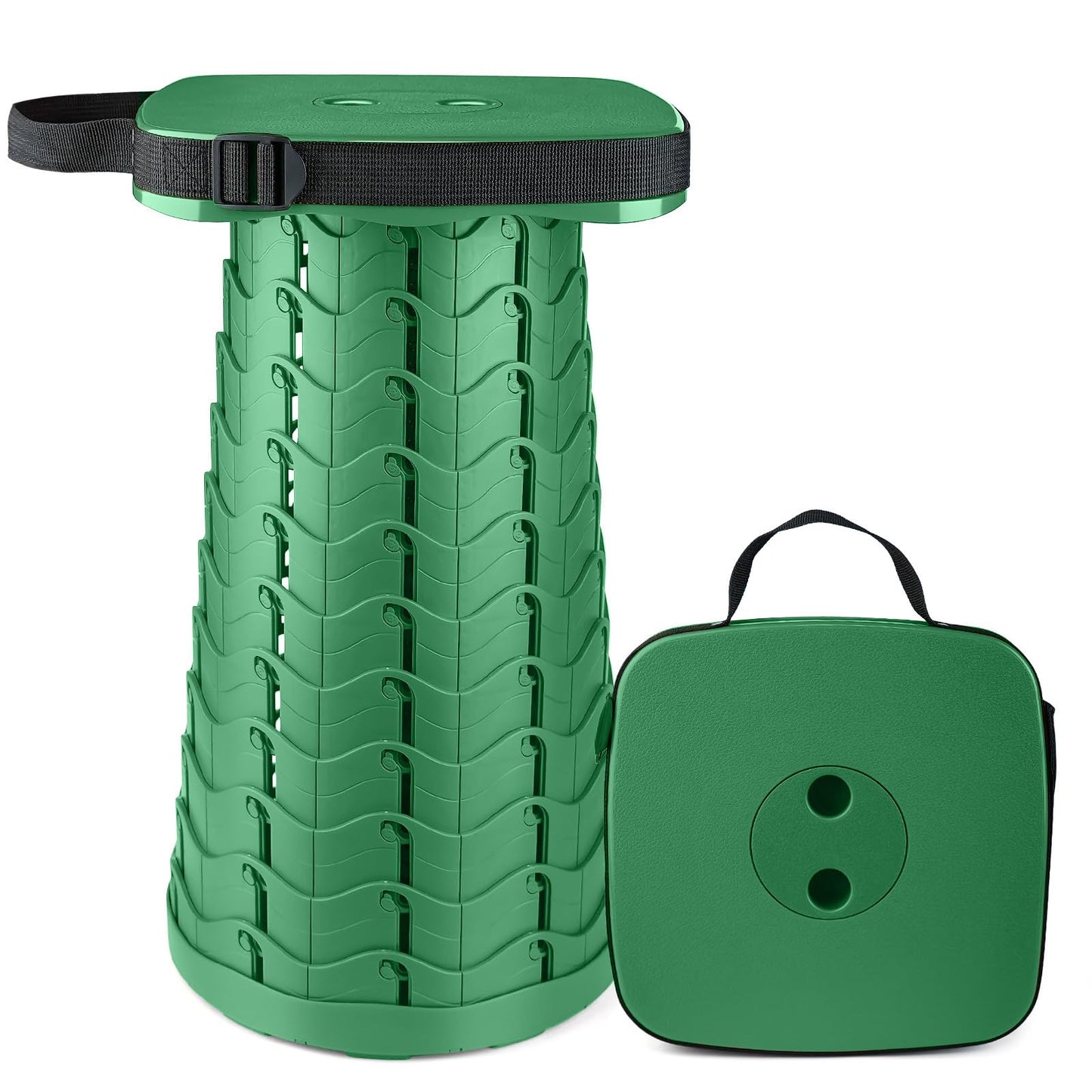 maliven Collapsible Camping Stool Seat, Square Portable Telescopic Stool, Lightweight Sturdy Foldable Stool for Camp Fishing Picnic