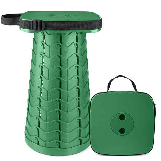 maliven Collapsible Camping Stool Seat, Square Portable Telescopic Stool, Lightweight Sturdy Foldable Stool for Camp Fishing Picnic