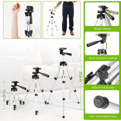 Laser Level with Tripod, Huepar 150Ft Self Leveling Lazer Level Outdoor Use, 150° Vertical Green Cross Line Level Laser for Picture Hanging, Tile, Construction Project - Pulse Mode (25.6 in Tripod)